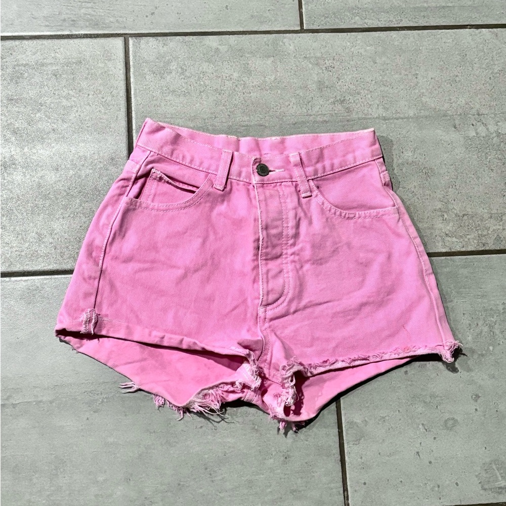 pink brandy melville jean shorts